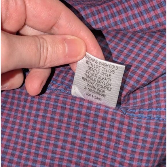 Tailorbyrd Button Down L Men's Purple Plaid Contrasting Cuffs Long Sleeve Preppy - Picture 8 of 9